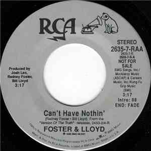 Foster And Lloyd - Can't Have Nothin' download free