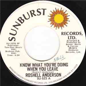 Roshell Anderson / Jesse Boone & The Astros - Know What You're Doing When You Leave / No Particular One download mp3 flac